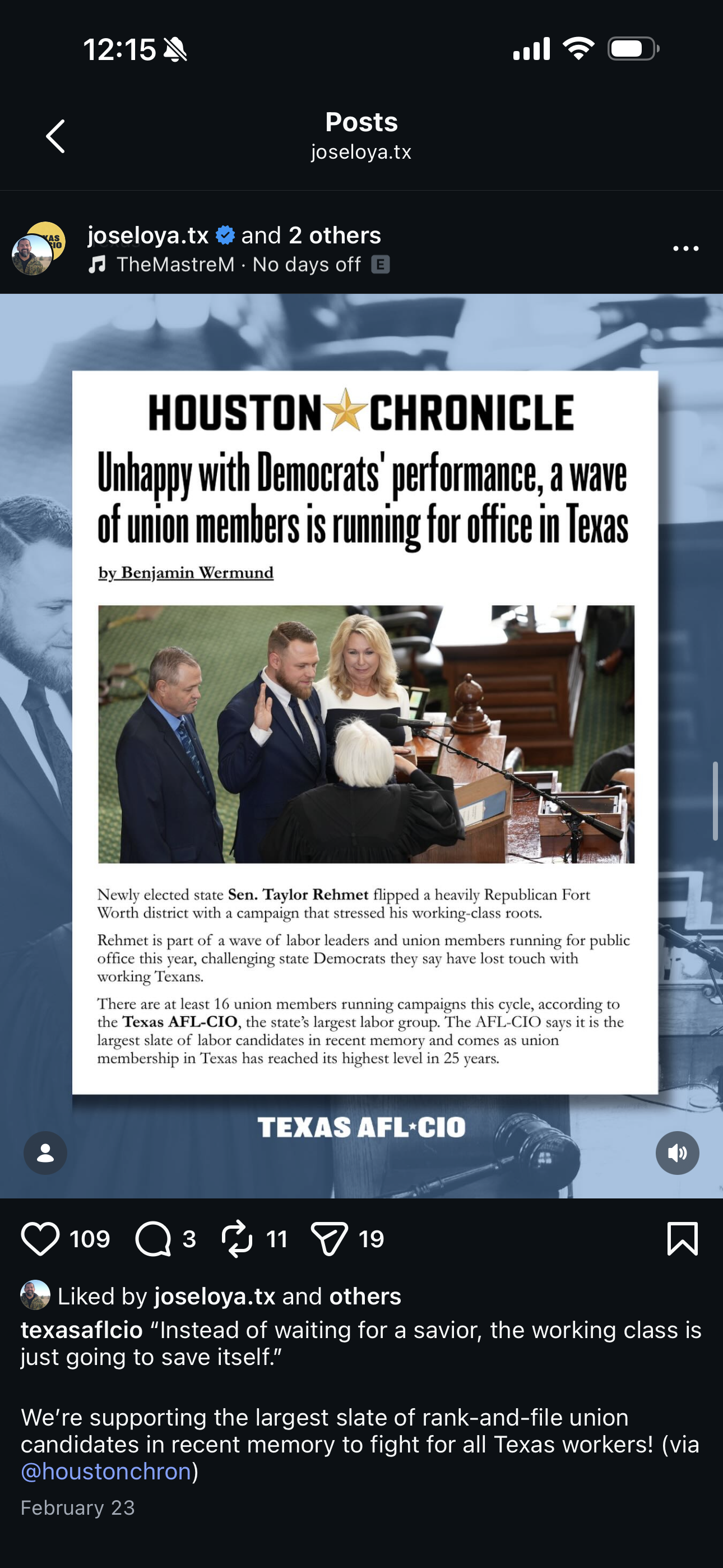 Jose Loya campaign social media post